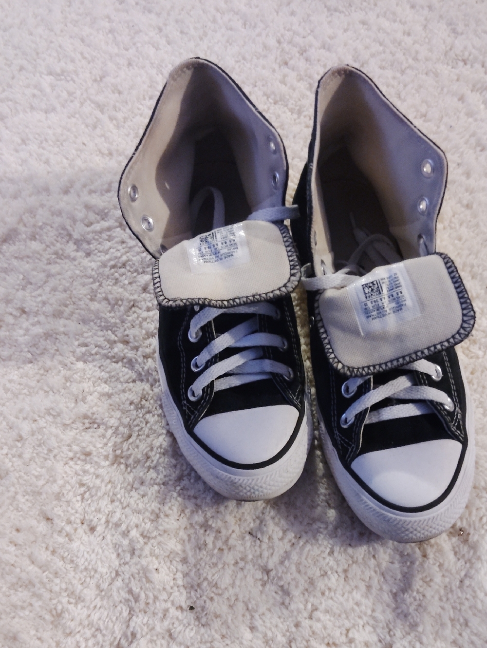 Converse Kids Black & White High-Top Canvas Sneakers